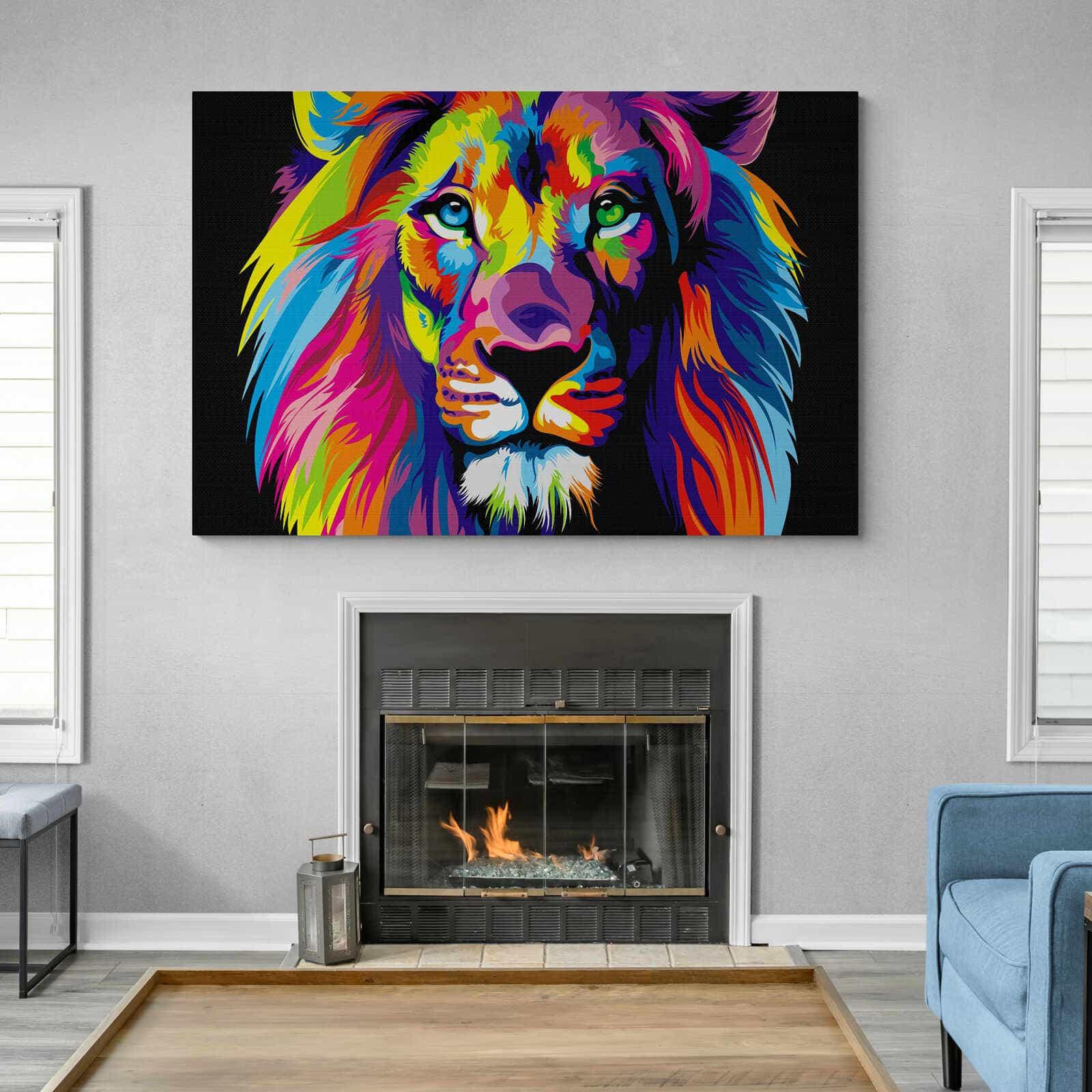 Tableau Lion Pop art - Montableaudeco