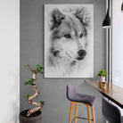 Tableau Loup Le Grand Blanc - Montableaudeco