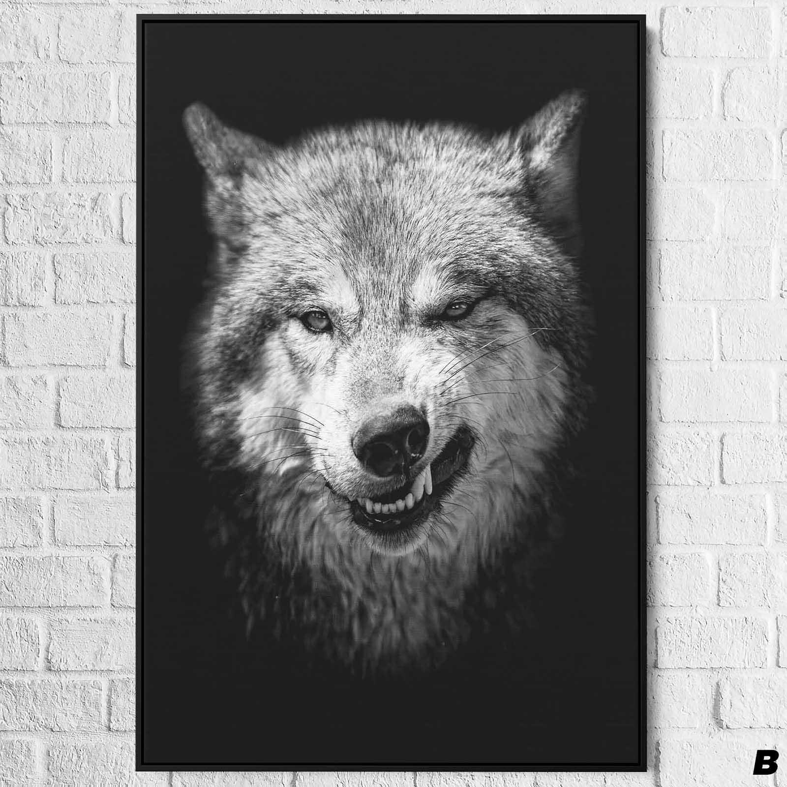 Tableau Loup Noir et Blanc - Montableaudeco