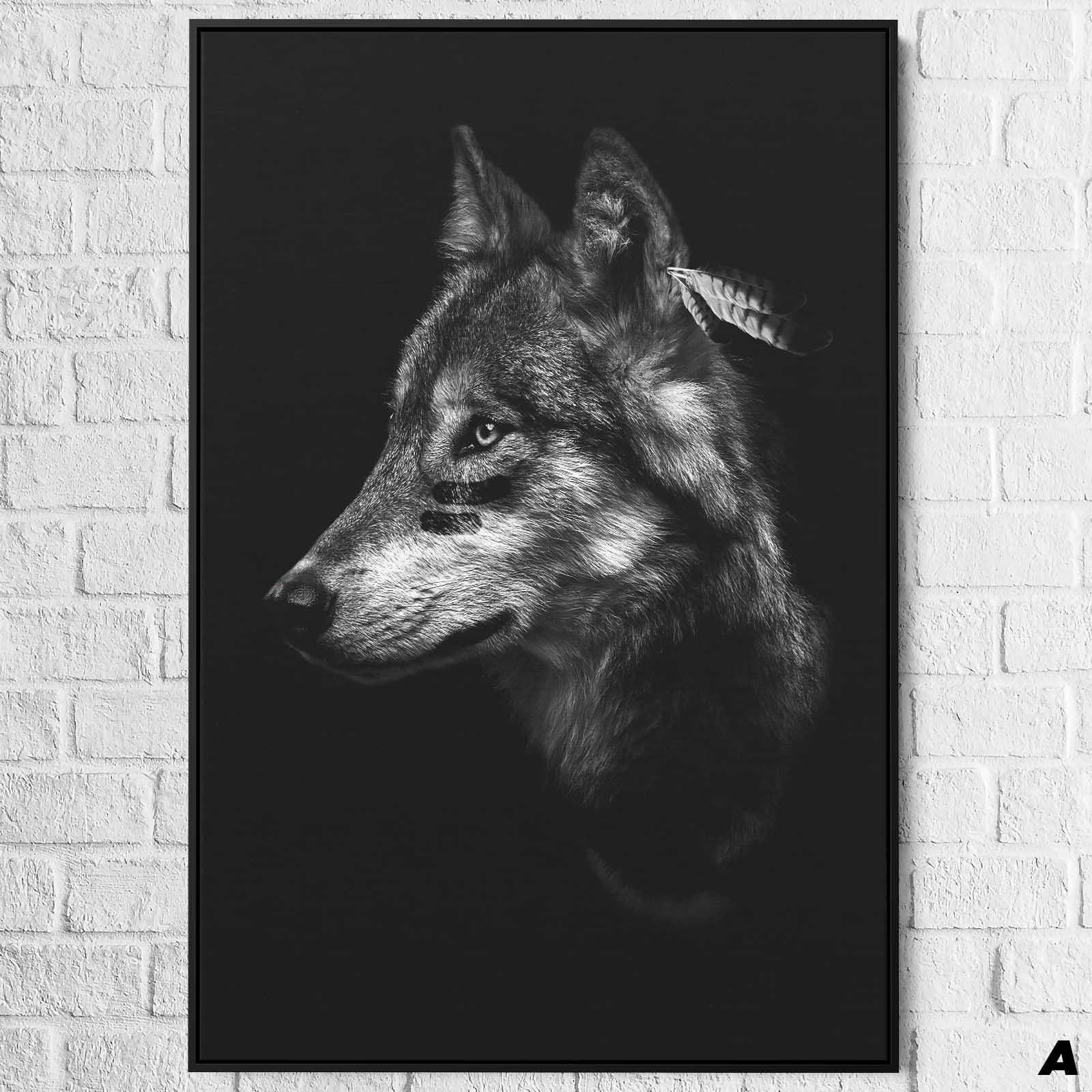 Tableau Loup Noir et Blanc - Montableaudeco