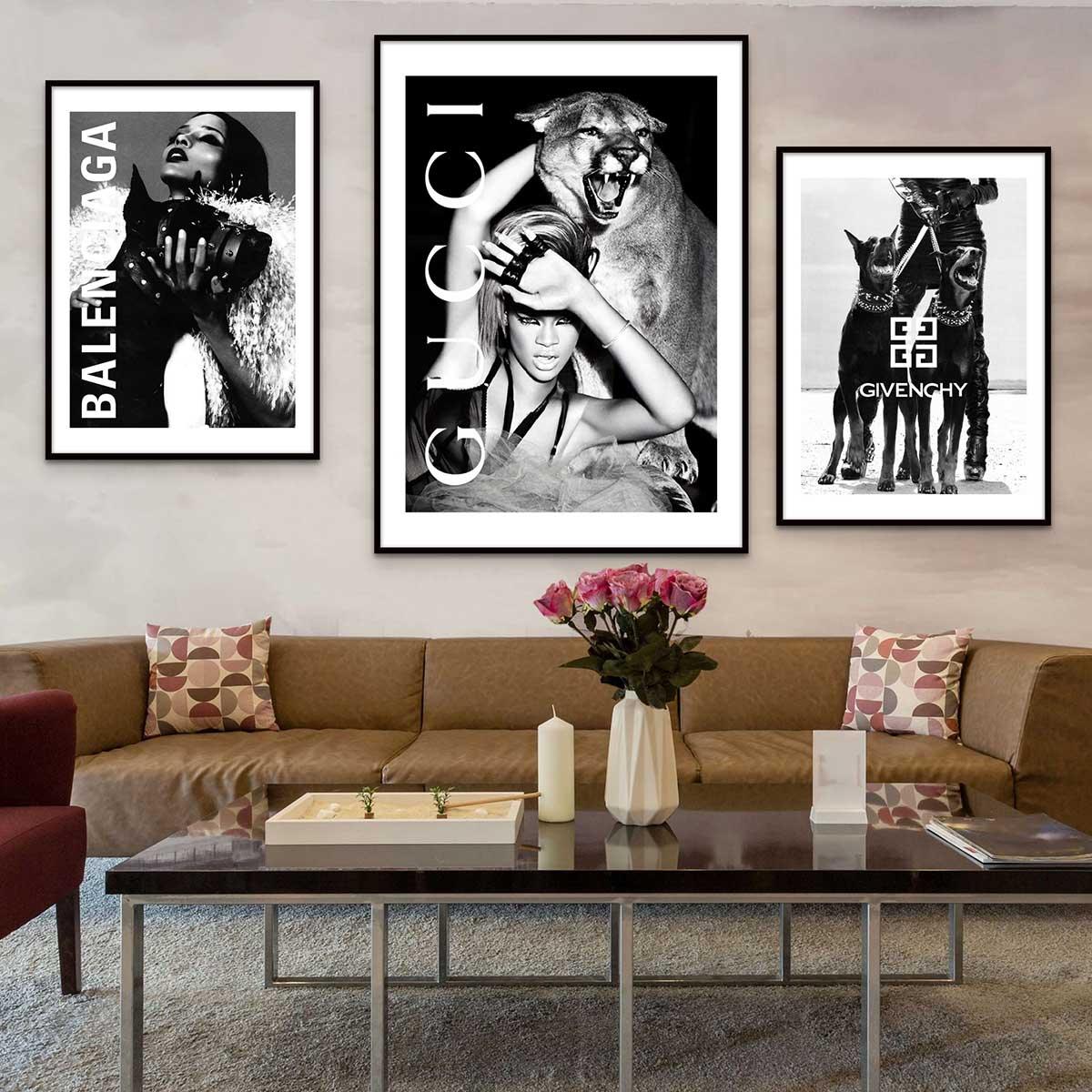 Tableau Luxe Noir et Blanc 5 pièces - Montableaudeco