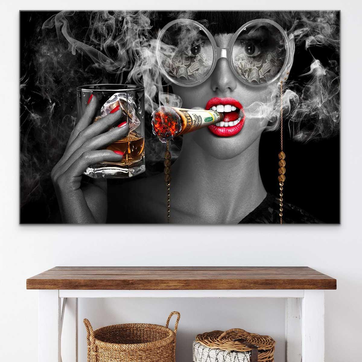 Tableau Mode Miss Drink and Smoke - Montableaudeco