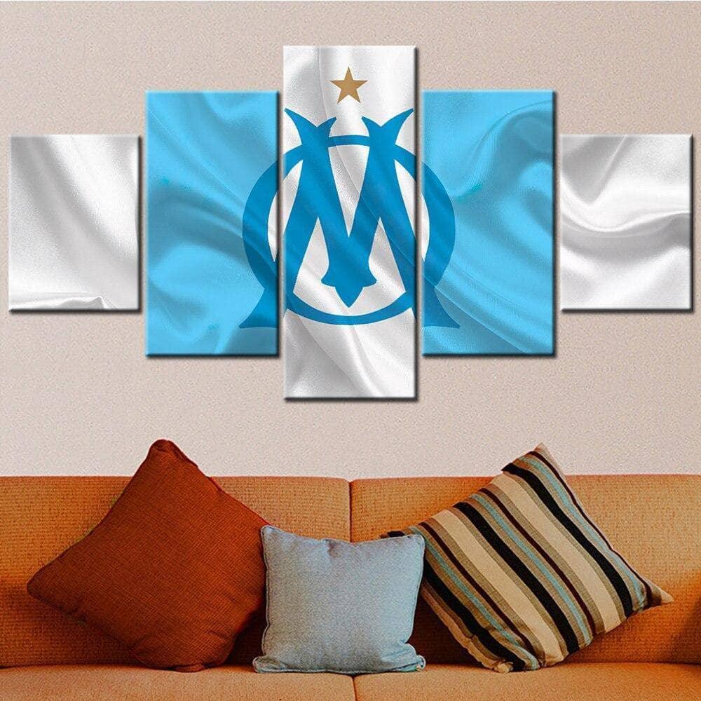 Tableau Olympique de Marseille 5 Panneaux - Montableaudeco