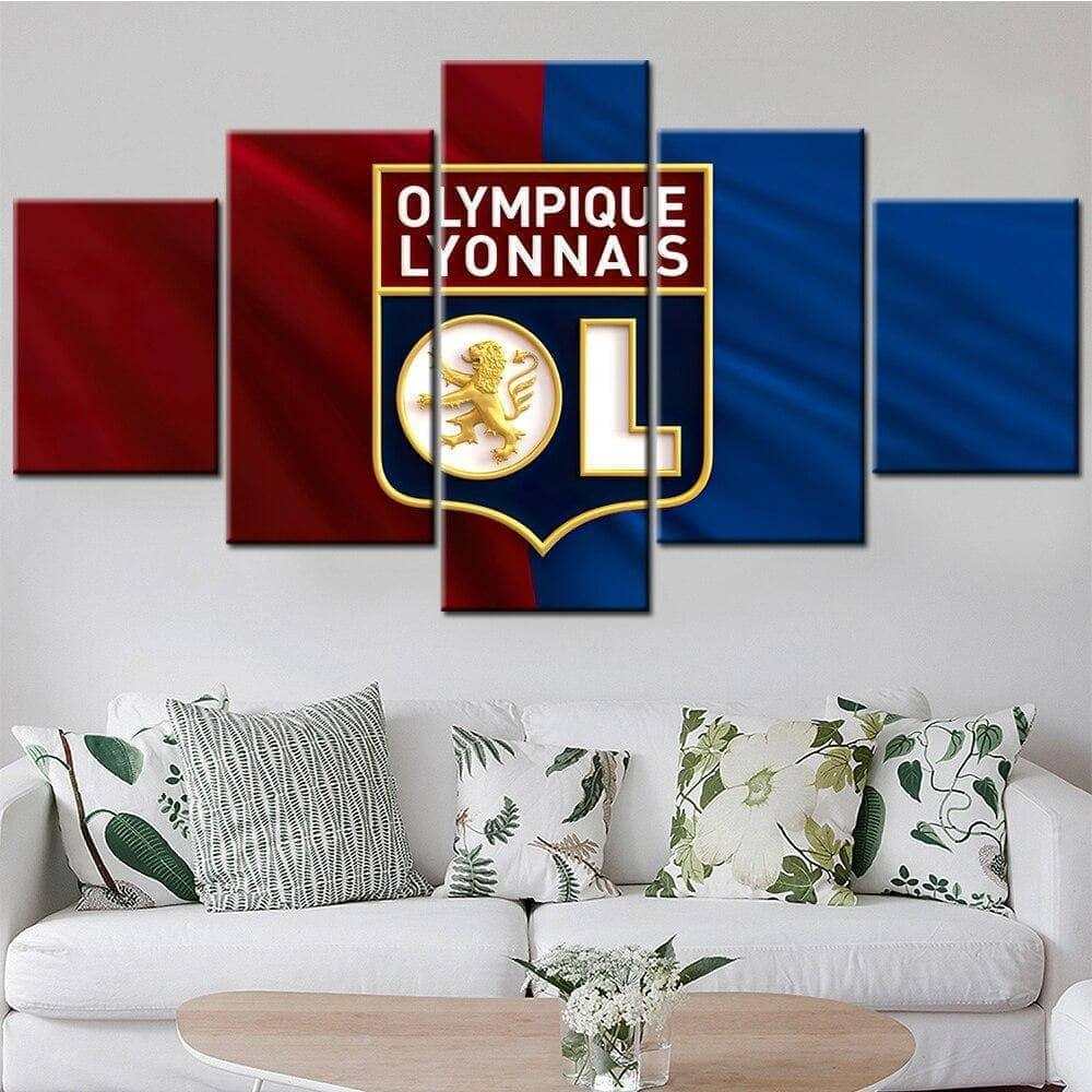Tableau Olympique Lyonnais 5 Panneaux - Montableaudeco