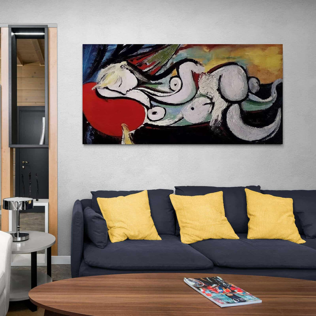 Tableau Pablo Picasso Dormeuse au coussin rouge - Montableaudeco