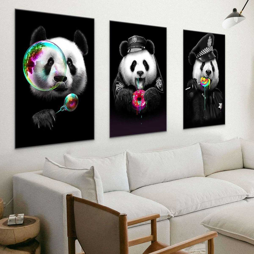 Tableau Panda 3 Pièces - Montableaudeco