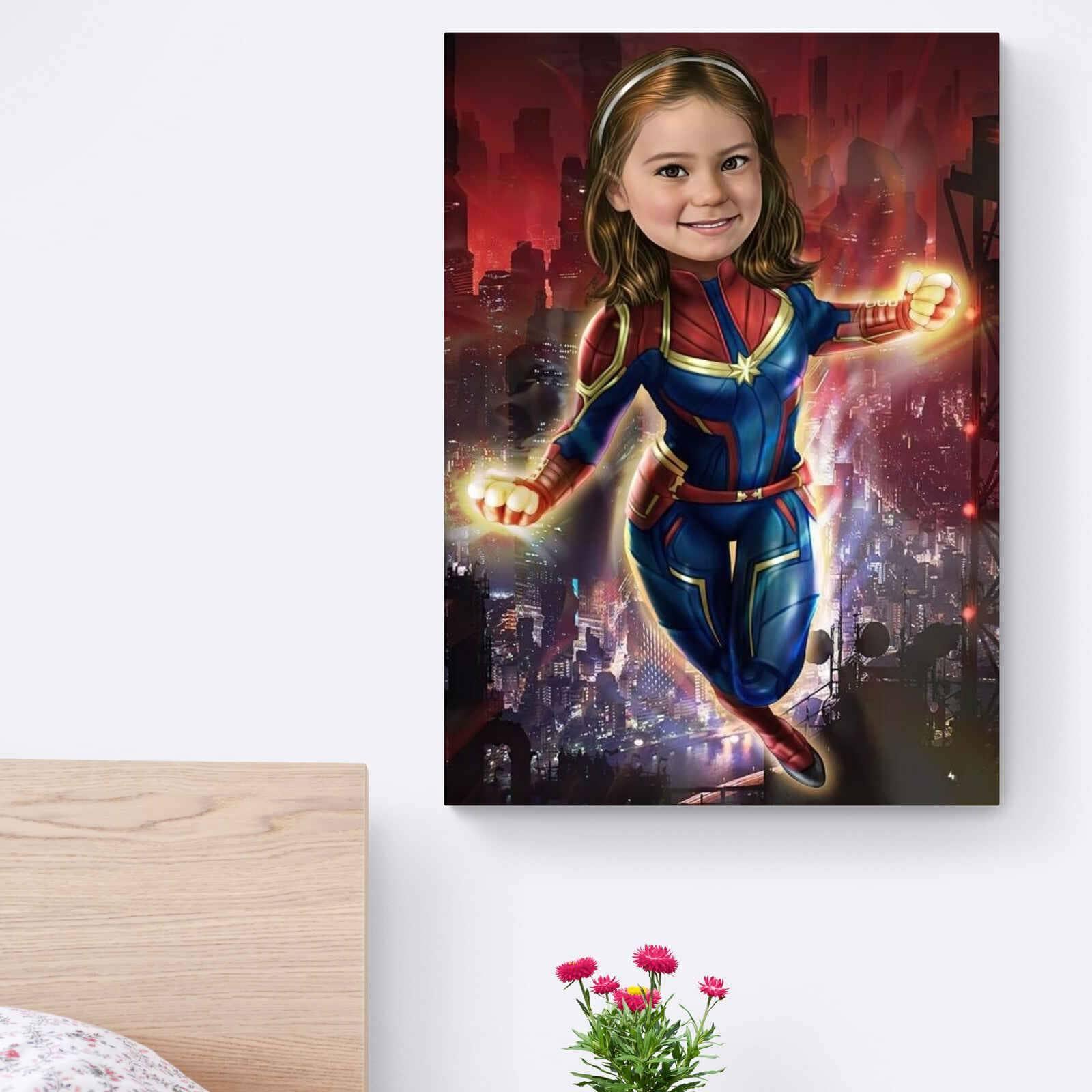 Tableau Personnalisable Super Héros Captain Marvel - Montableaudeco