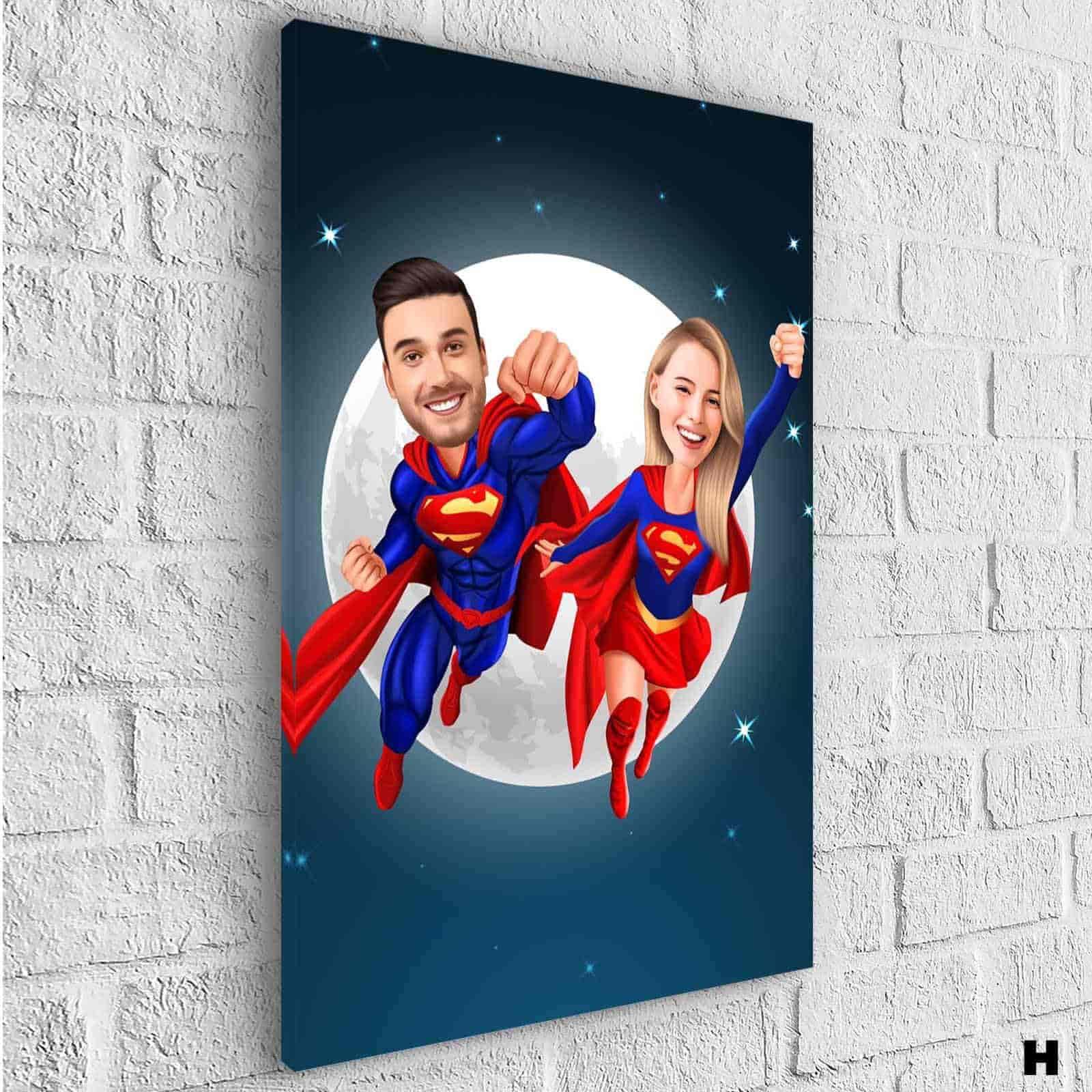 Tableau Personnalisable Super Héros Marvel 2 Personnages - Montableaudeco