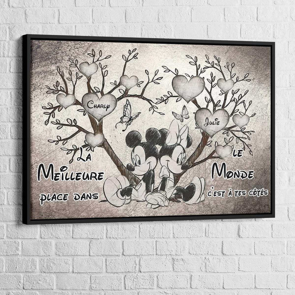 Tableau Personnalisé Amour Mickey Minnie - Montableaudeco