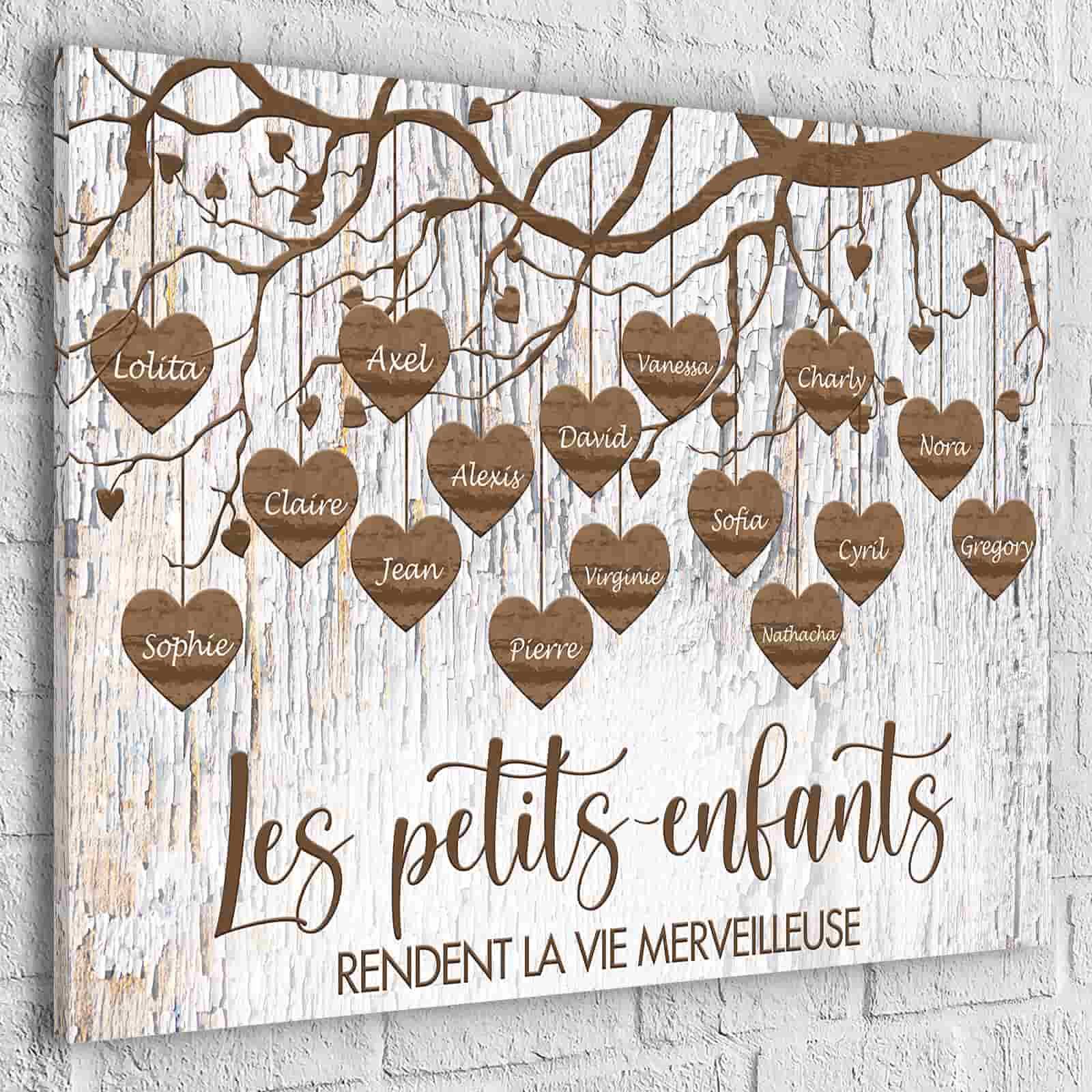 Tableau Personnalisé Prénoms Petits Enfants - Montableaudeco