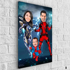 Tableau Personnalisé Super Héros Marvel Famille 3 personnages - Montableaudeco