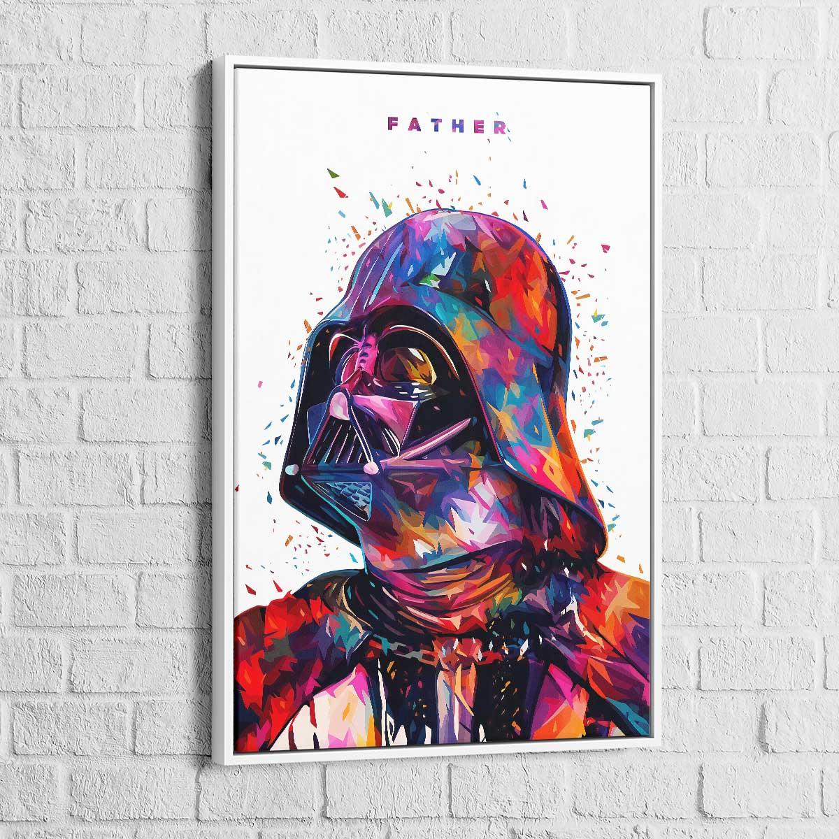 Tableau Star Wars Dark Vador Father Blanc - Montableaudeco