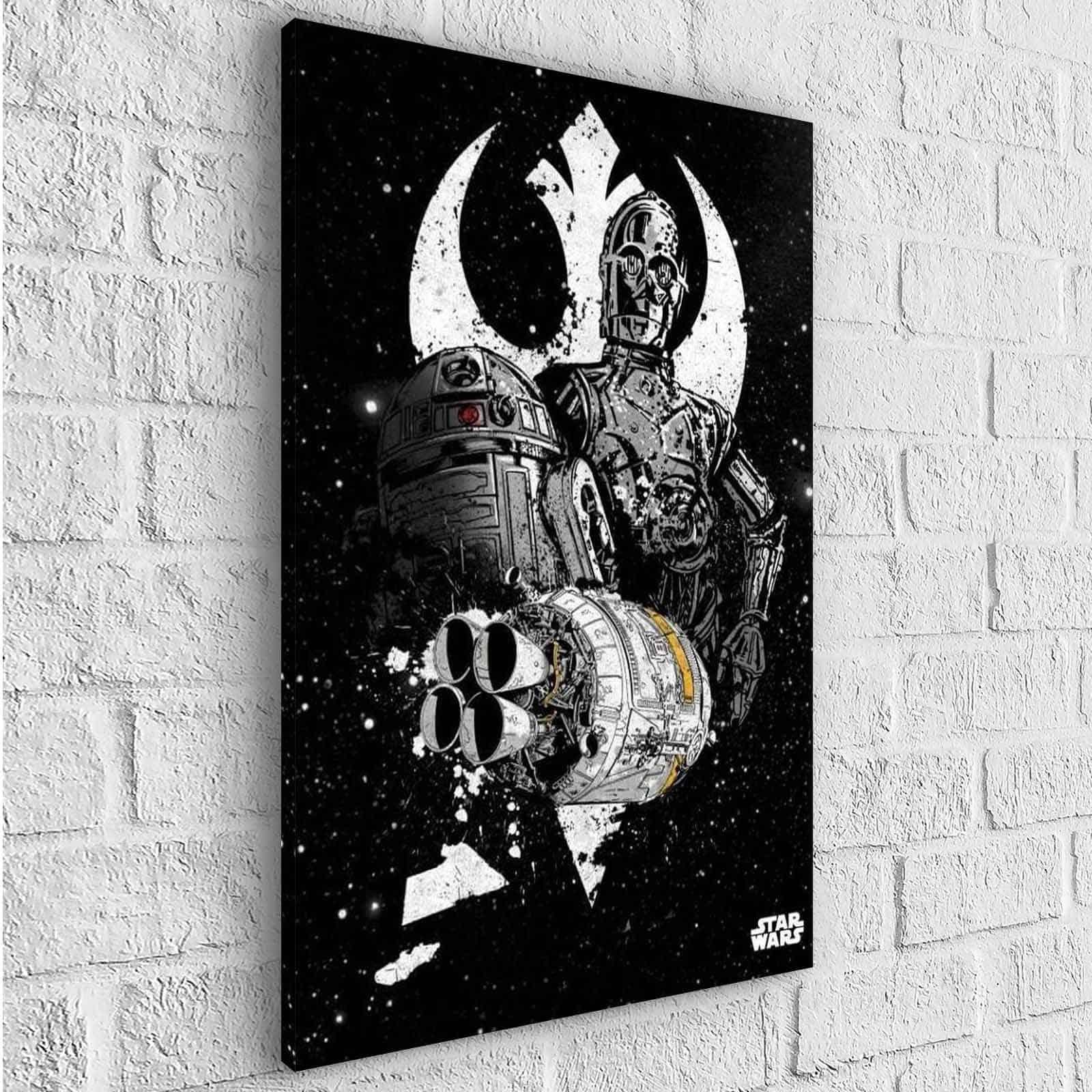 Tableau Star Wars Noir et Blanc C-3PO - Montableaudeco