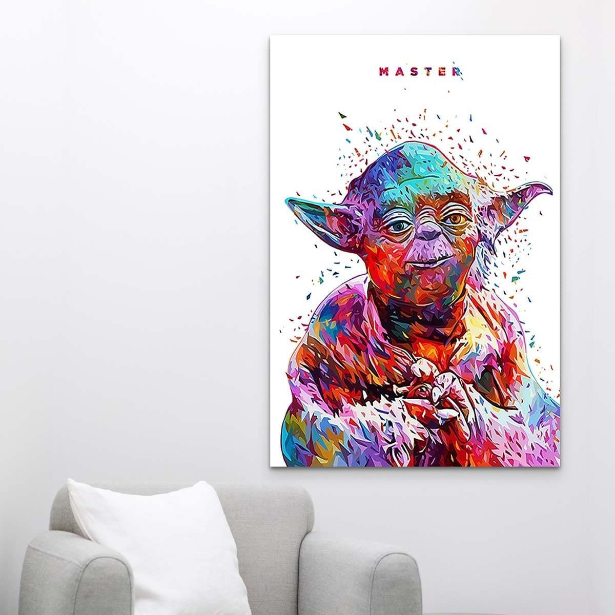 Tableau Star Wars Yoda Master Blanc - Montableaudeco