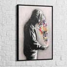 Tableau Street Art Banksy Le bouquet - Montableaudeco