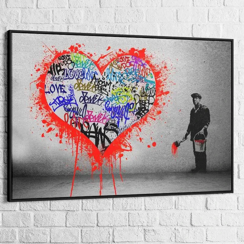 Tableau Street Art Banksy My Heart - Montableaudeco