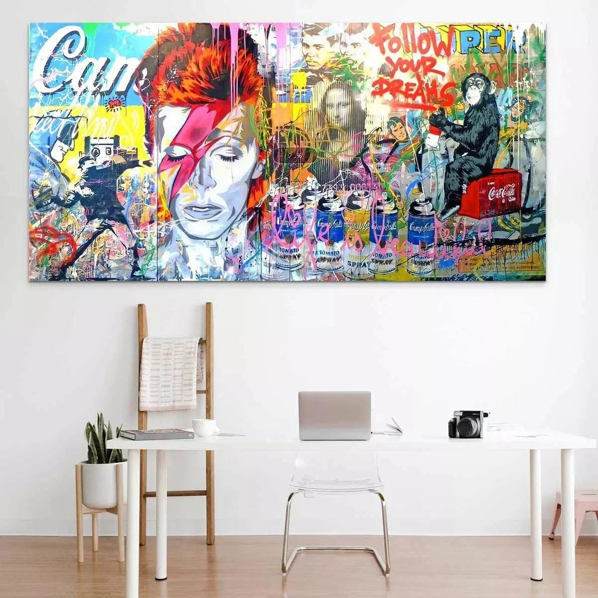 Tableau Street Art Bowie Wall - Montableaudeco