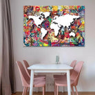 Tableau Street Art Carte du Monde - Montableaudeco