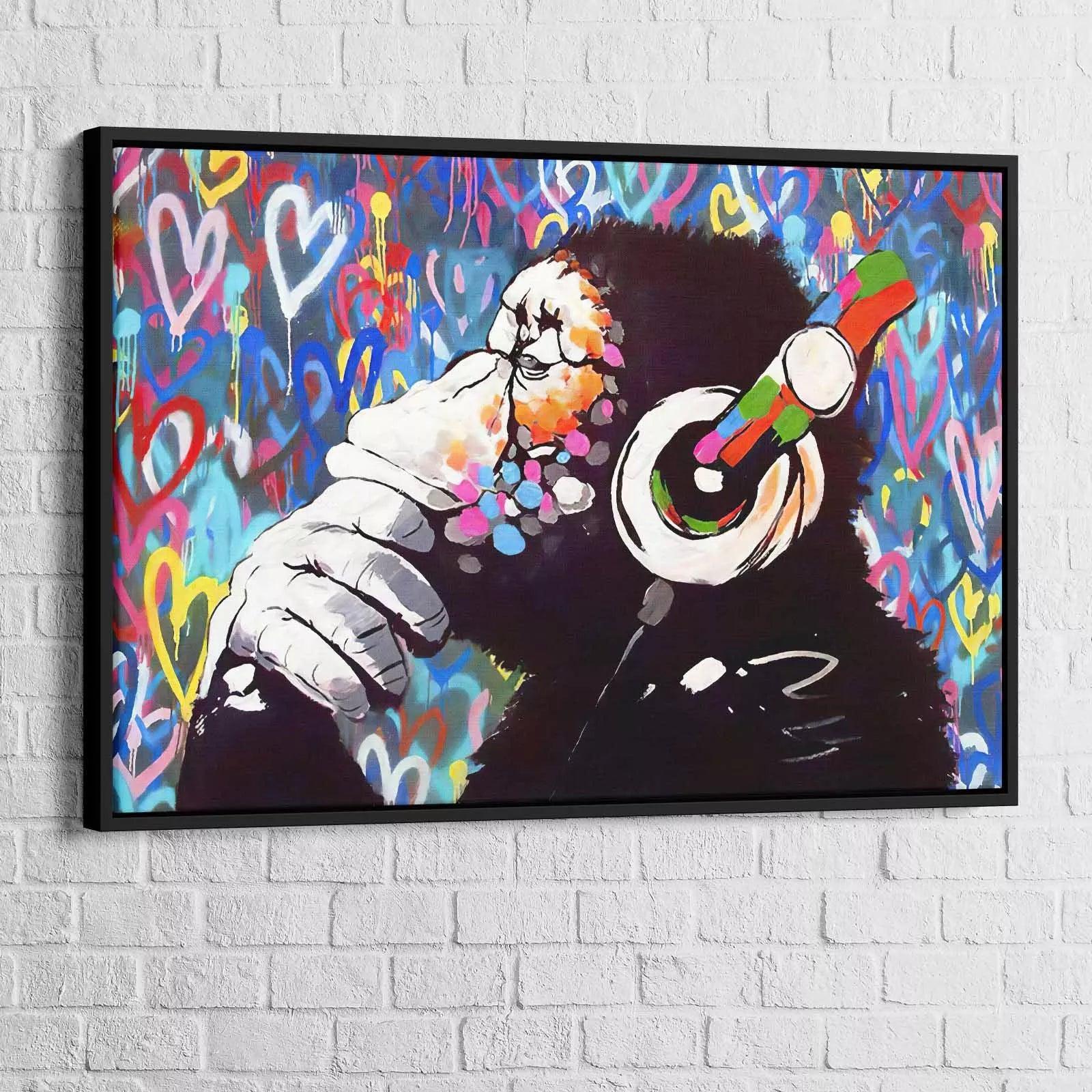 Tableau Street Art DJ Monkey - Montableaudeco