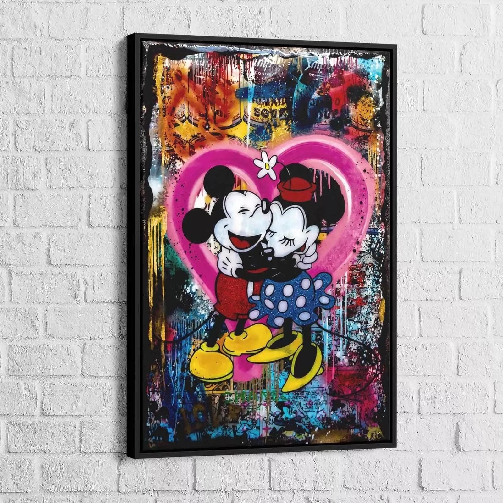 Tableau Street Art L'amour Mickey et Minnie - Montableaudeco