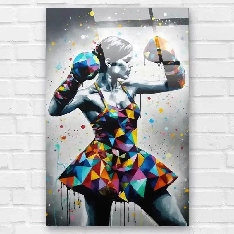 Tableau Street Art La Danseuse Boxing - Montableaudeco