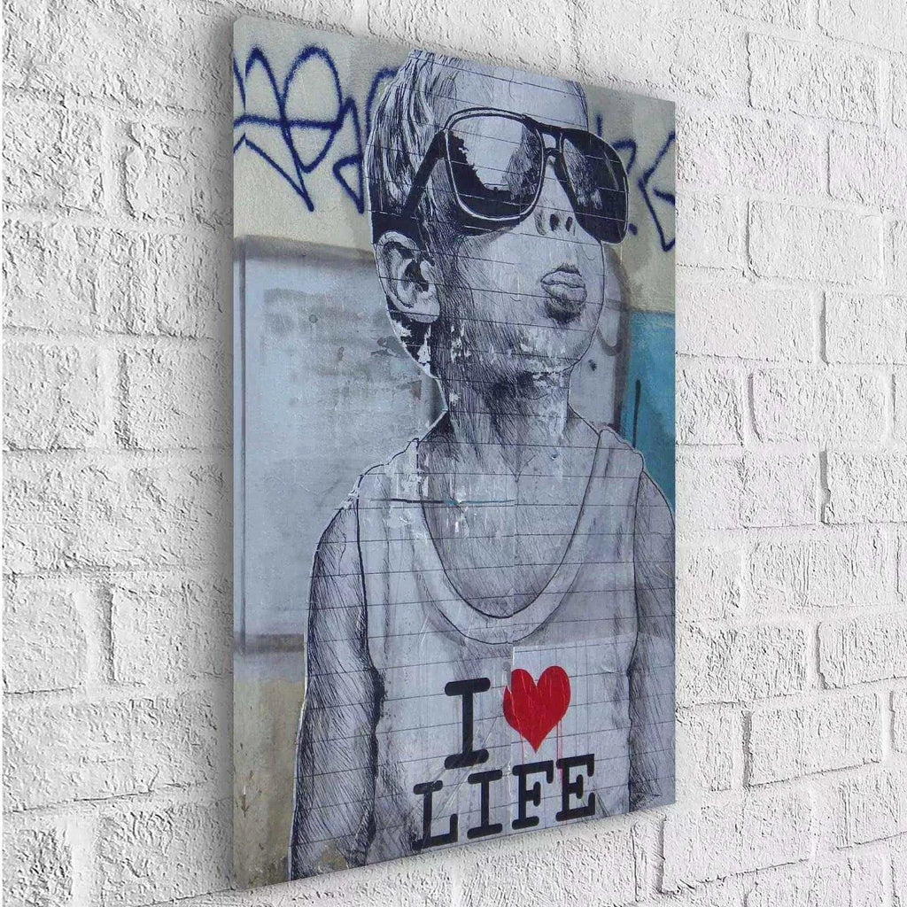 Tableau Street Art I Love Life - Montableaudeco