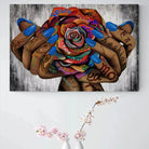 Tableau Street Art La Main Rose Graffiti - Montableaudeco