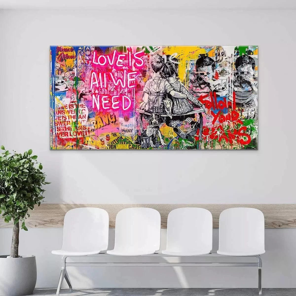 Tableau Street Art Love is all we Need - Montableaudeco