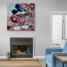 Tableau Street Art Mickey Cpt America - Montableaudeco