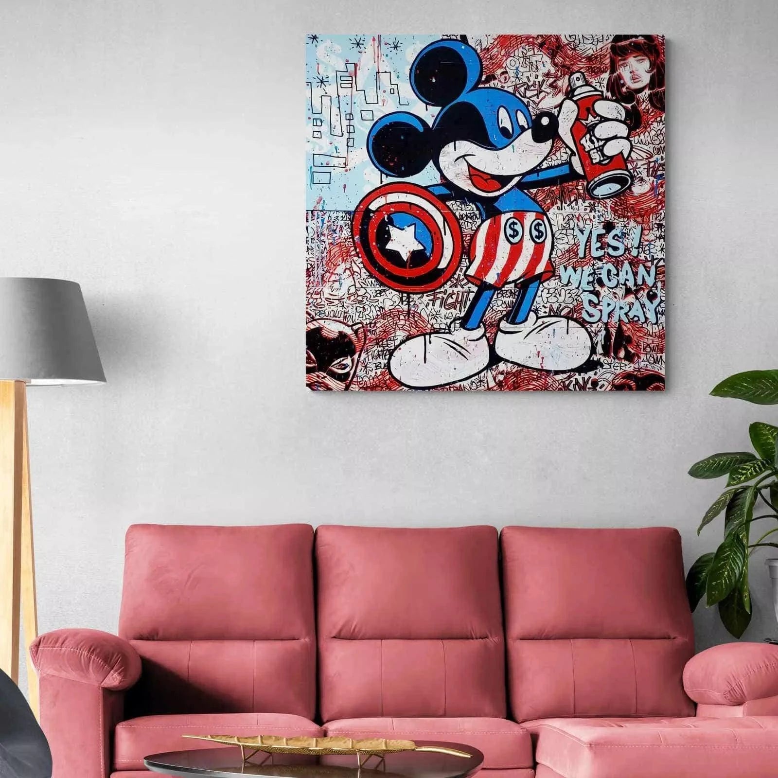 Tableau Street Art Mickey Cpt America - Montableaudeco