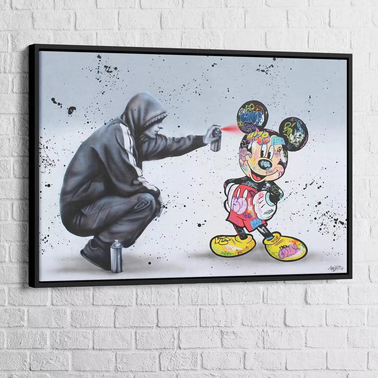 Tableau Street Art Mickey et le Graffeur - Montableaudeco