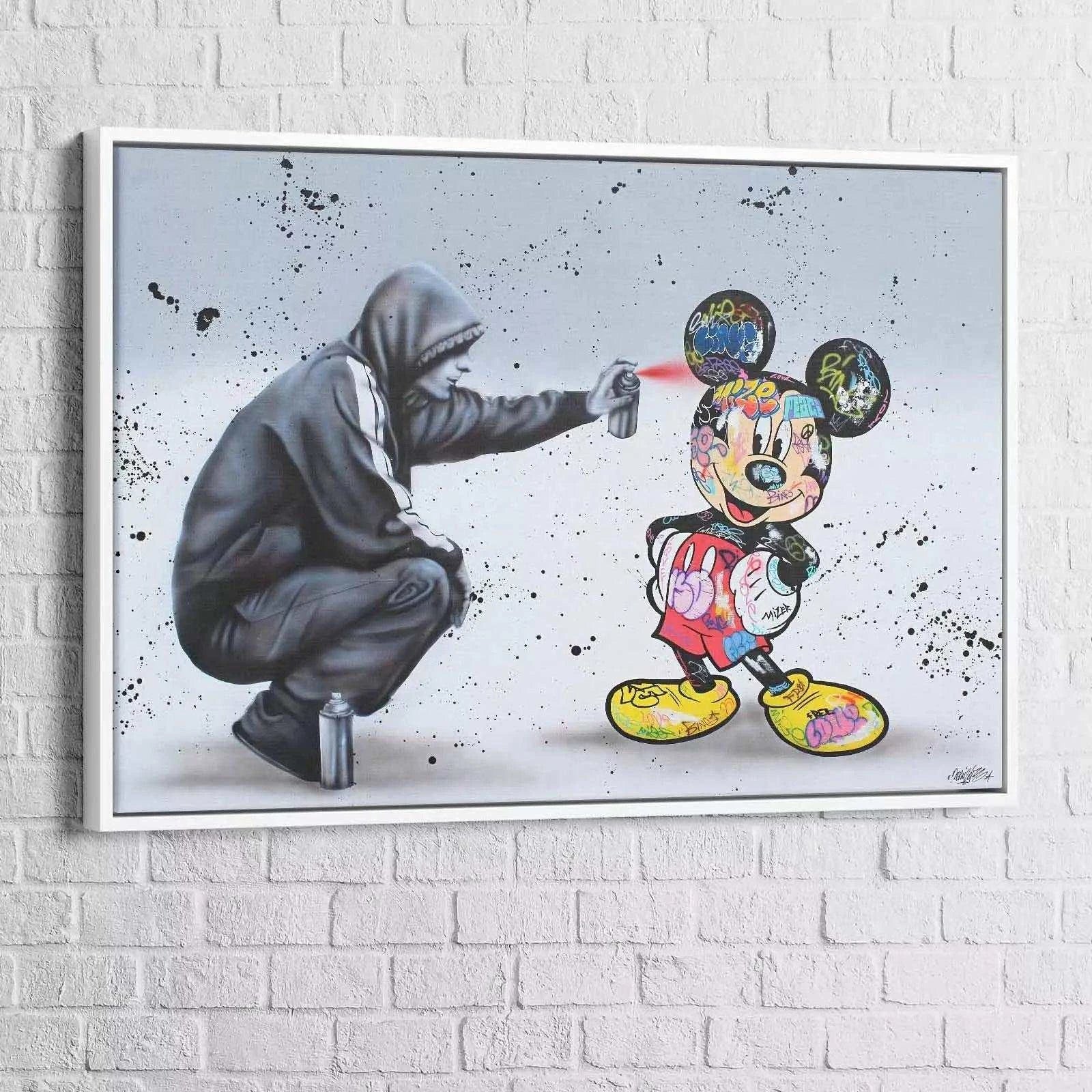 Tableau Street Art Mickey et le Graffeur - Montableaudeco