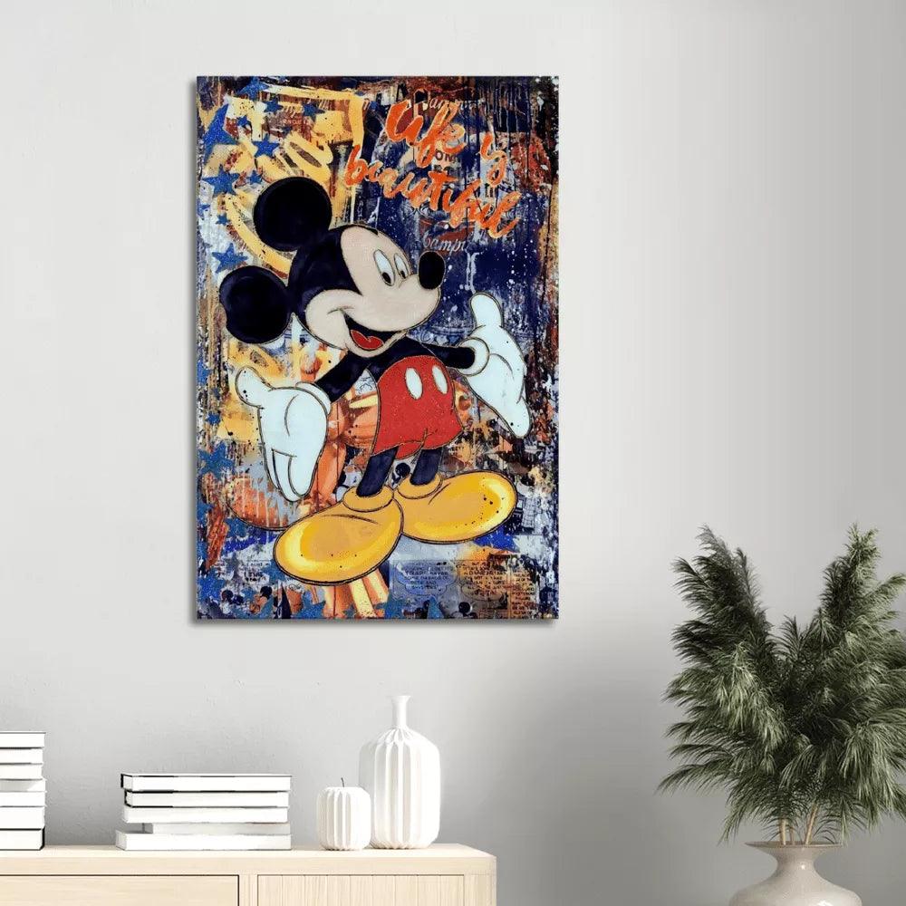 Tableau Street Art Mickey Life is Beautiful - Montableaudeco