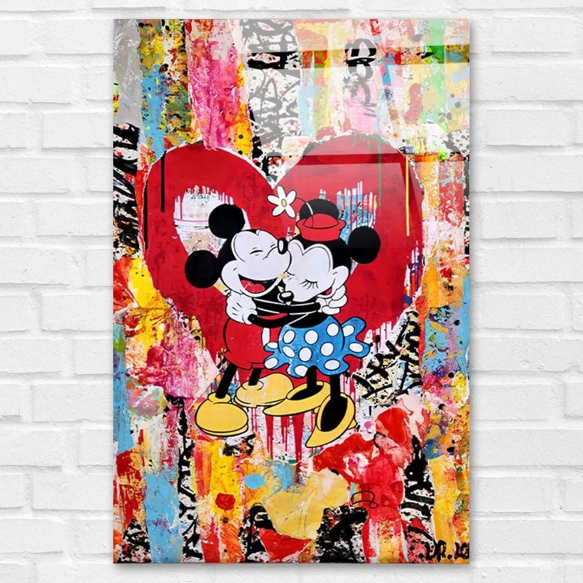 Tableau Street Art Mickey Minnie Loving - Montableaudeco