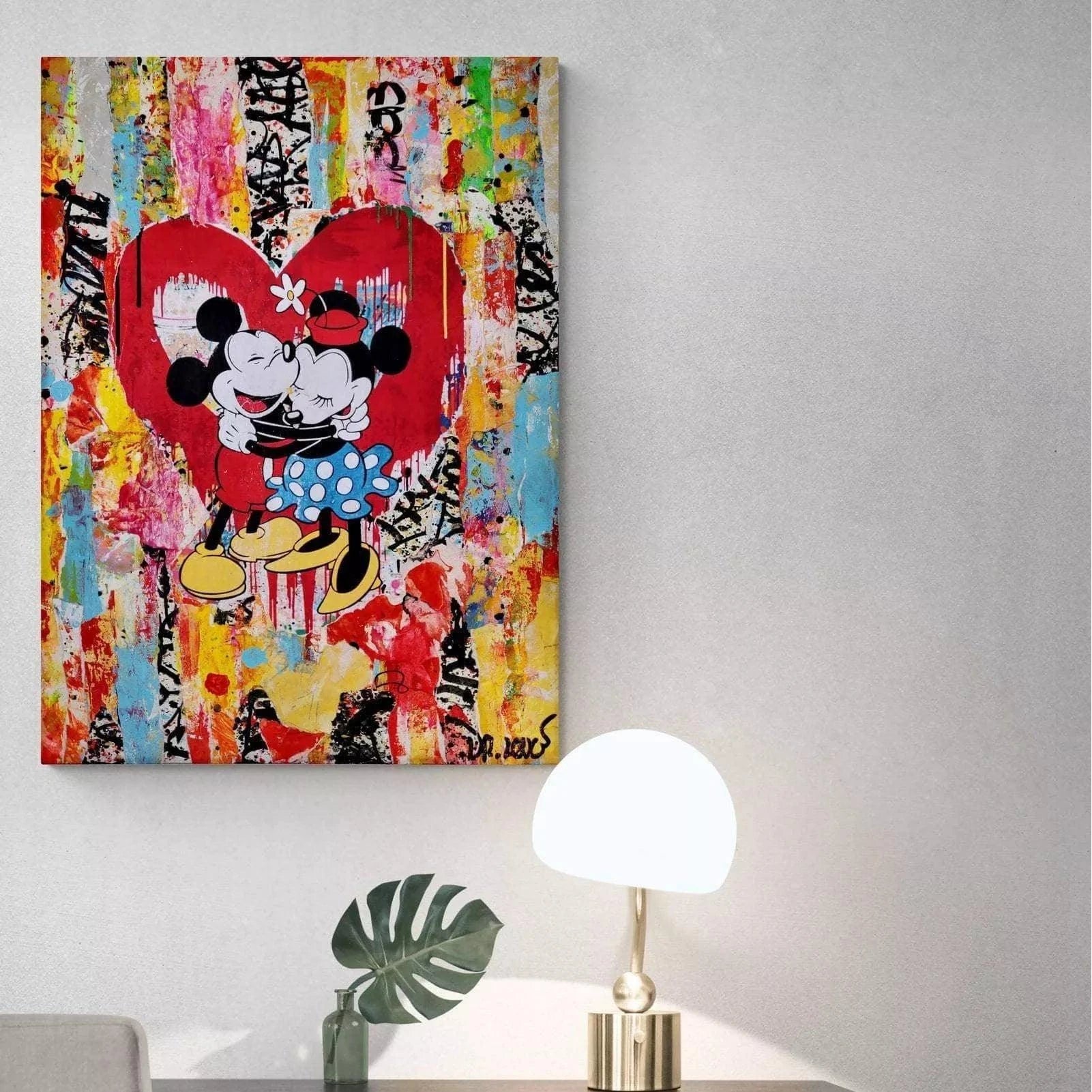 Tableau Street Art Mickey Minnie Loving - Montableaudeco