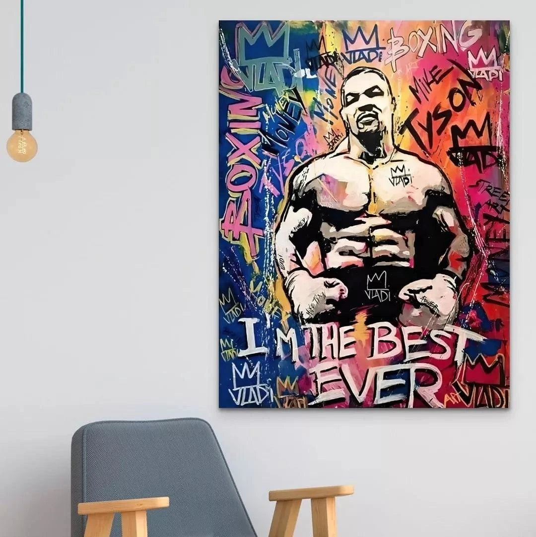 Tableau Street Art Mike Tyson Legende - Montableaudeco