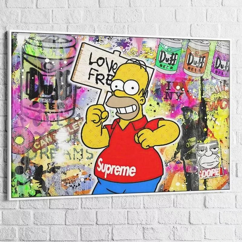 Tableau Street Art Simpson Supreme - Montableaudeco