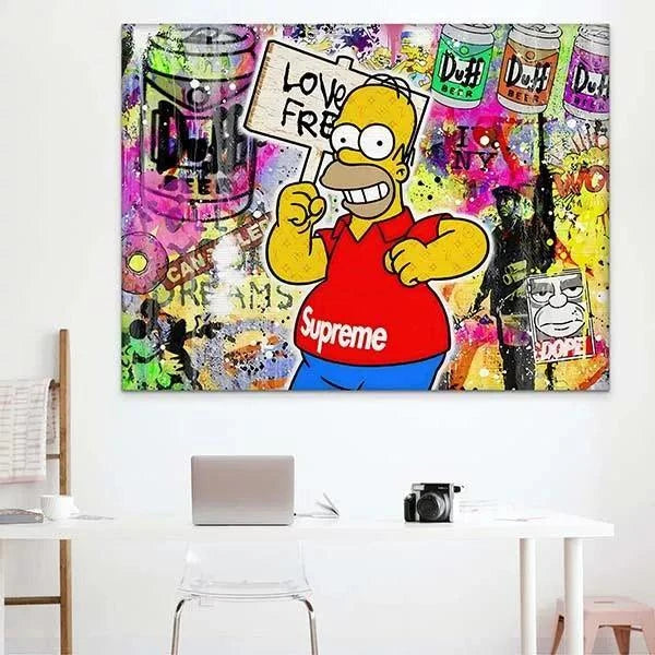 Tableau Street Art Simpson Supreme - Montableaudeco