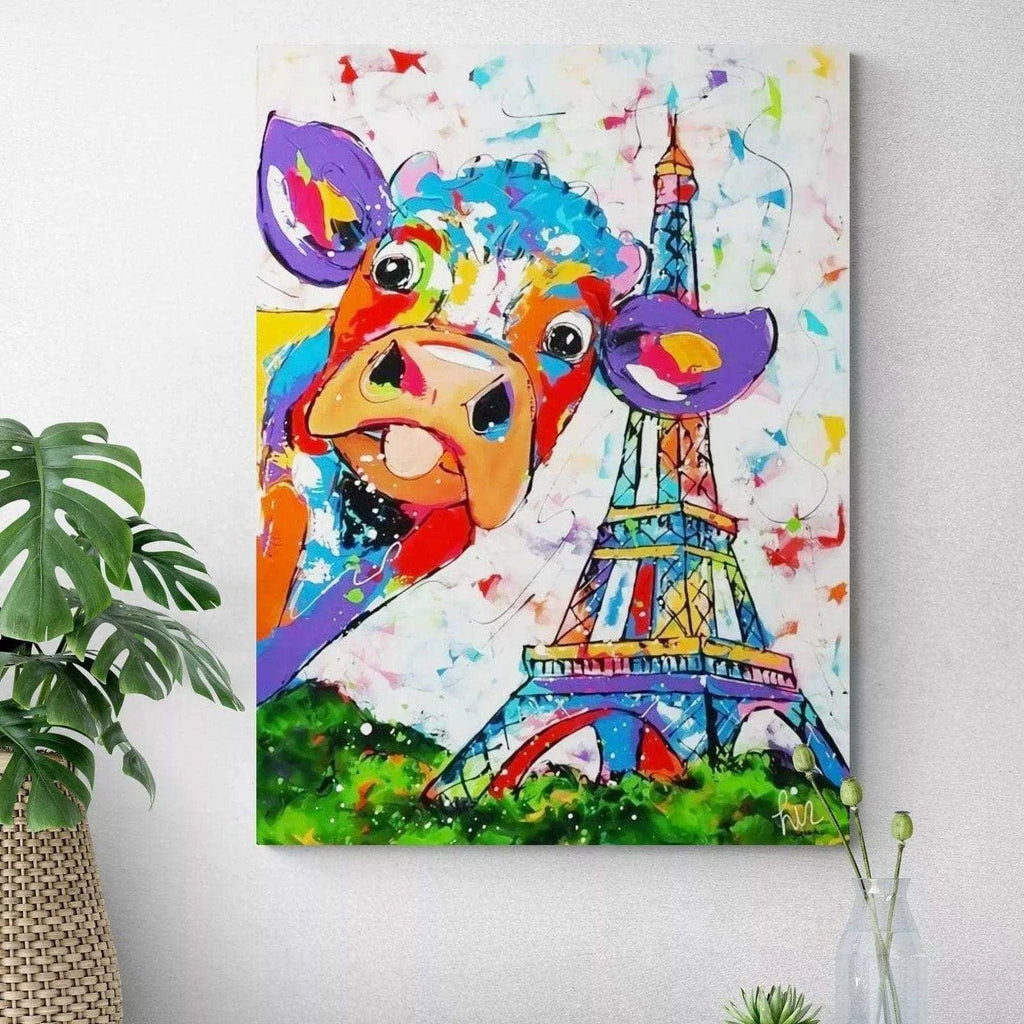 Tableau Vache Colorée à Paris - Montableaudeco