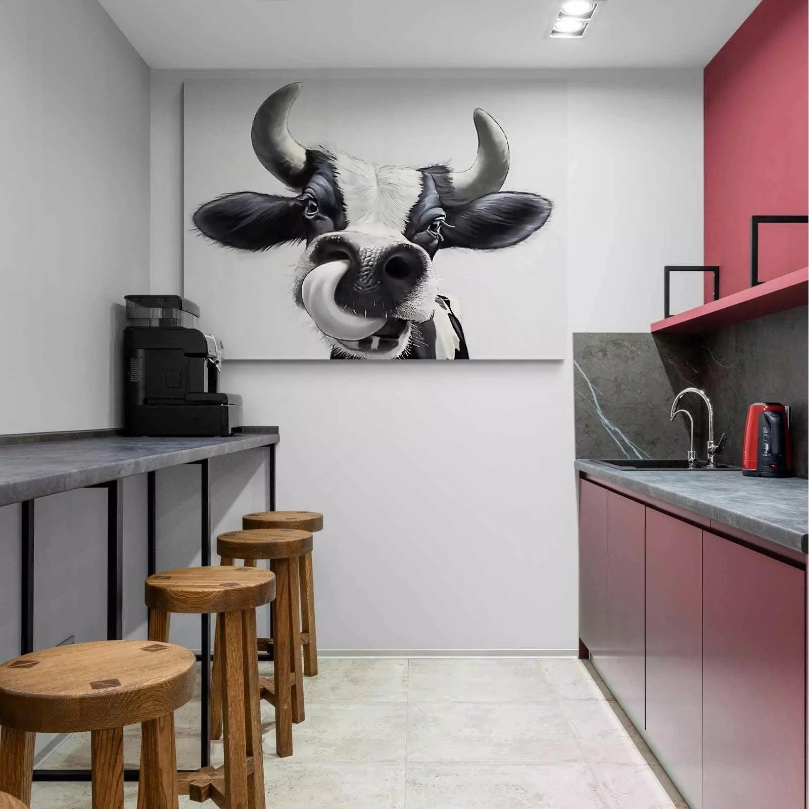 Tableau Vache Noir et Blanc - Montableaudeco