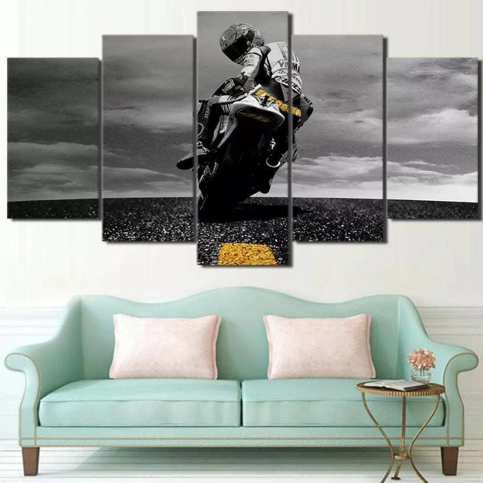 Tableau Valentino Rossi 5 Panneaux - Montableaudeco