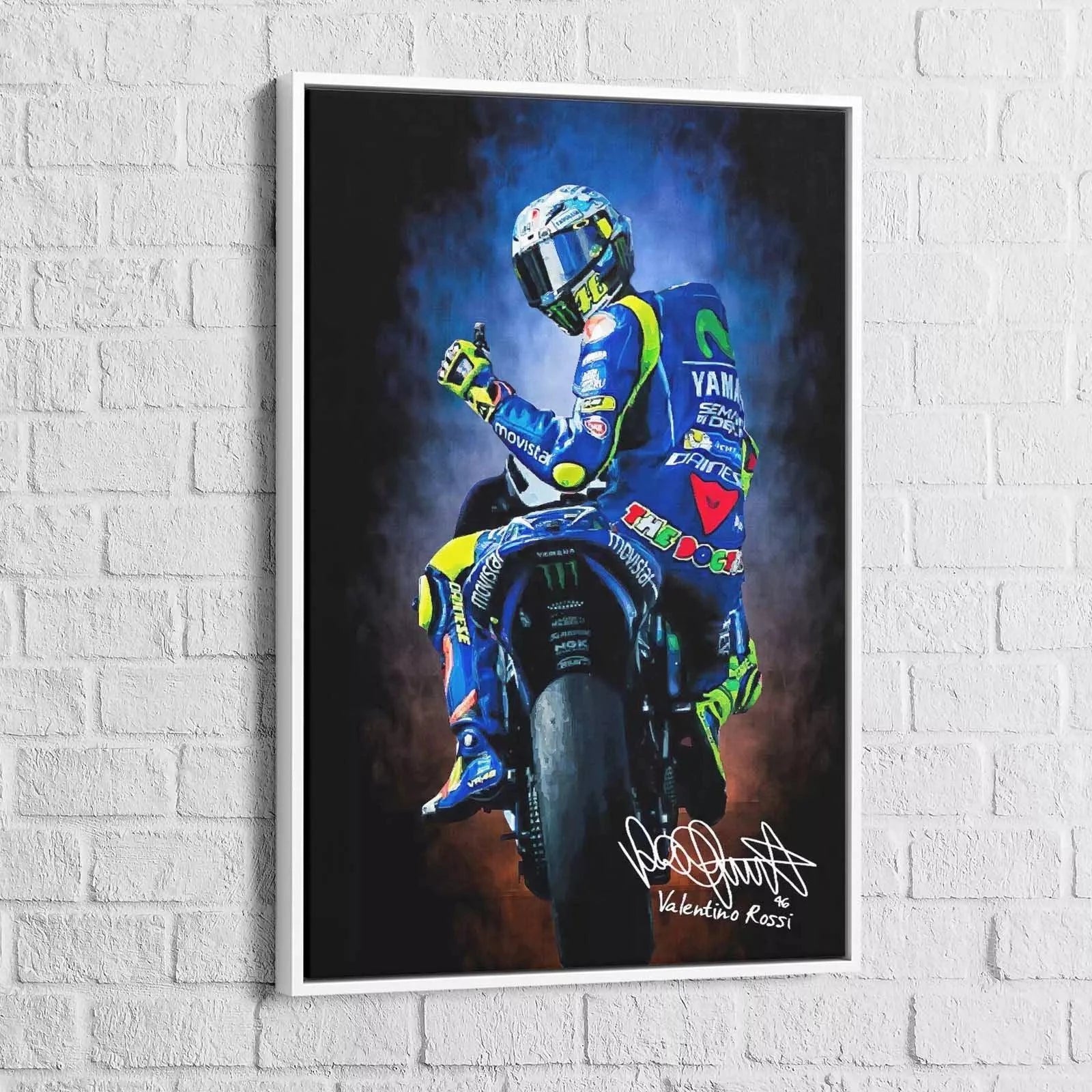 Tableau Valentino Rossi Bleu Signature - Montableaudeco