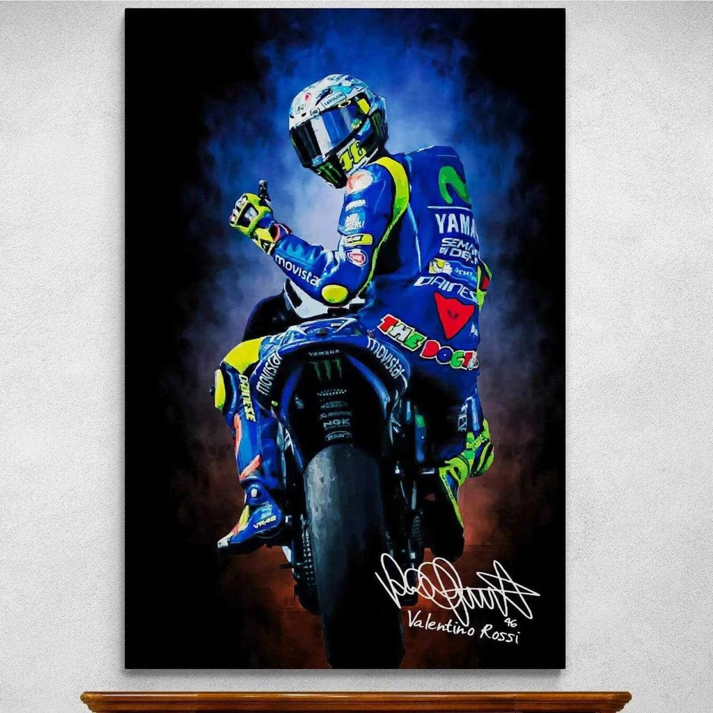 Tableau Valentino Rossi Bleu Signature - Montableaudeco