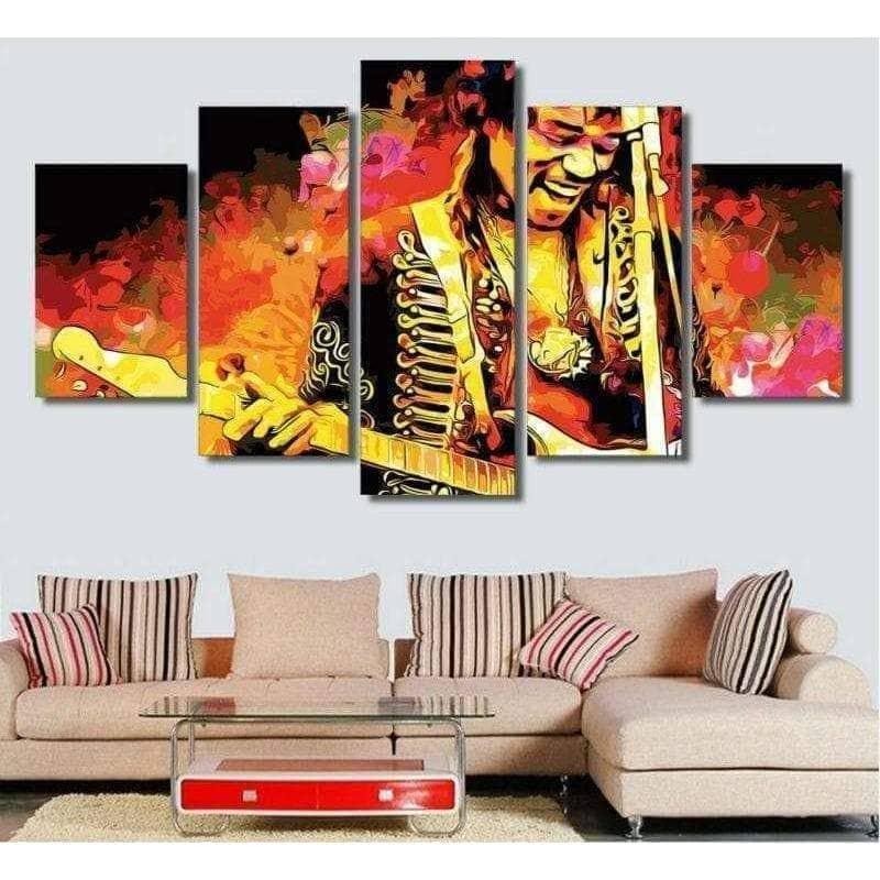 Tableau Jimi Hendrix 5 panneaux - Montableaudeco